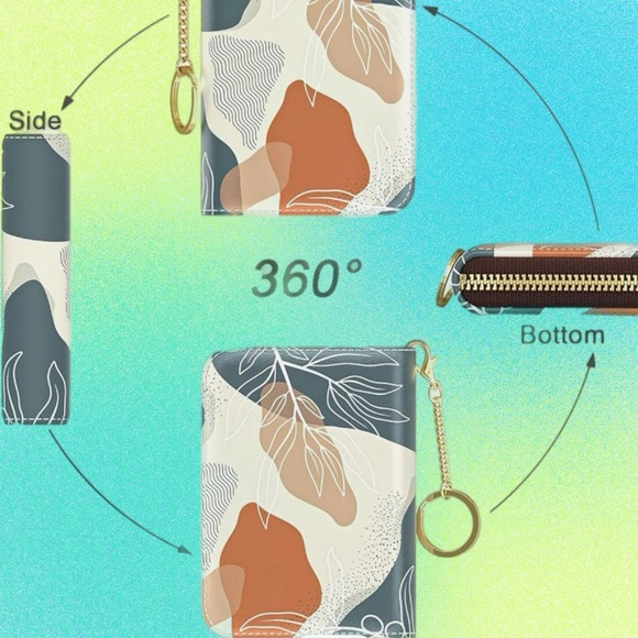 Abstract Pattern Wallet with Zipper - Picture 3 of 5